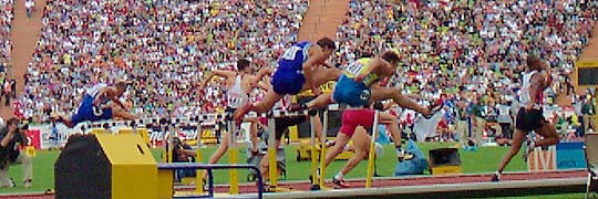 Leichtatlethik EM 2002 Wettkampfbilder Finale 110 m Hürden (Männer